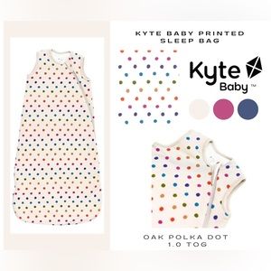 *RELISTED* - KYTE BABY PRINTED SLEEP BAG IN OAK POLKA DOT 1.0 TOG - SMALL (0-6M)
